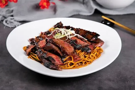 Skirt Steak over Ginger Lo Mein