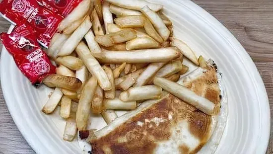 Quesadilla; Fries and One Taco