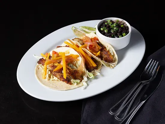 Blackened Salmon Tacos: Three