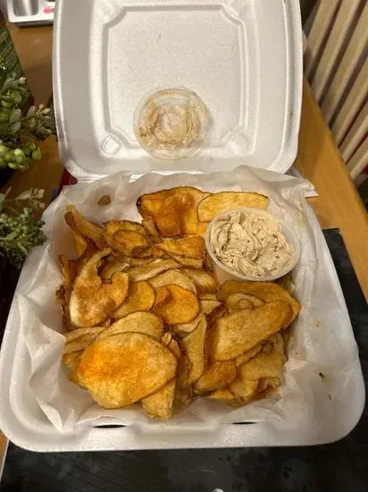 Hot Chips served with French Onion Dip on Side. 