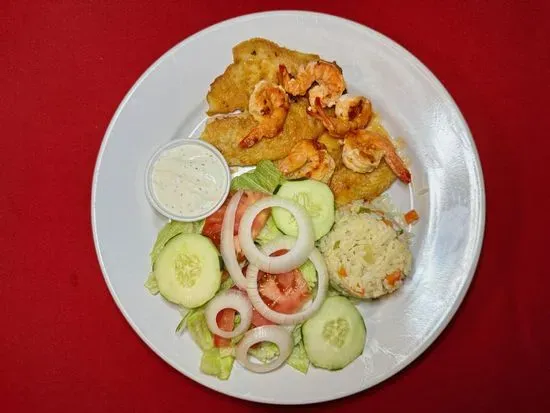 Filete de Tilapia y Camarones