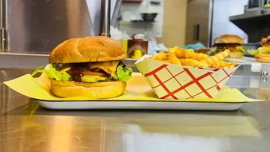 Teriyaki Burger with fries