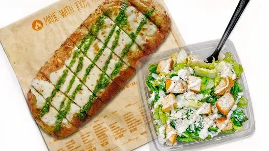 Pesto Garlic Cheesy Bread + choice of side