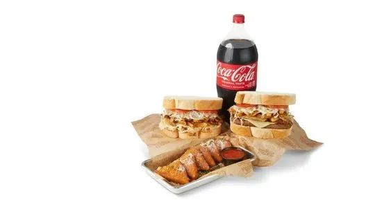 2 Sandwiches, App and 2 Liter