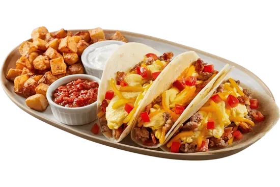 Double Meat Breakfast Tacos Platter