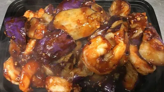 Shrimp w. Eggplant in Garlic Sauce