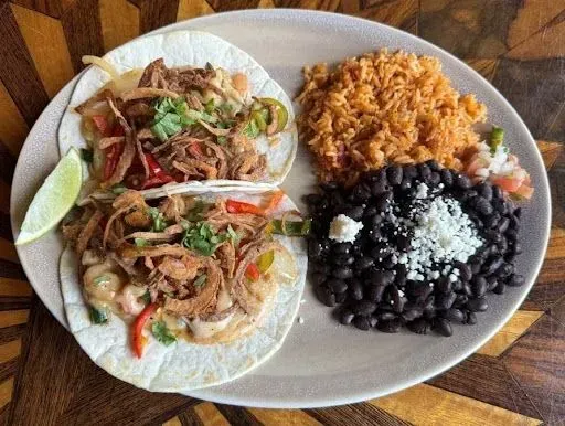 Queso Fundido Shrimp Tacos