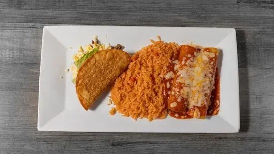 1. One Taco, Two Enchiladas and Rice