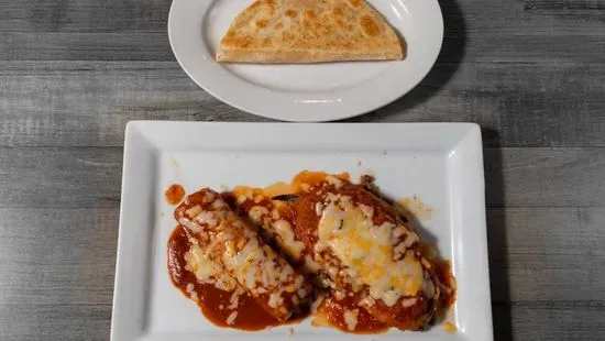 3. One Enchilada, One Chile Relleno Stuffed with Cheese and Beef and One Cheese Quesadilla