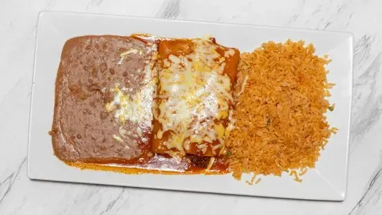 1. One Bean Burrito, One Cheese Enchilada and Rice or Beans