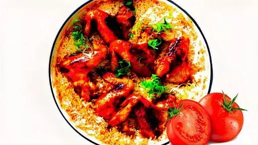 4 Pcs Chicken Wings With Rice & Salad