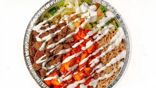 Combo Over Rice With Salad