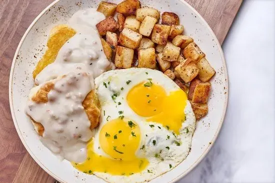 Biscuits & Turkey Sausage Gravy With Eggs