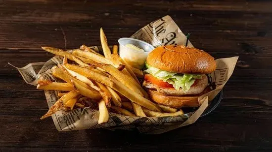 Chicken Sandwich and Fries