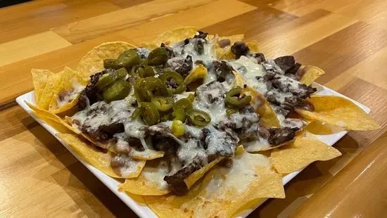 40 Nachos Steak, Beans and Cheese