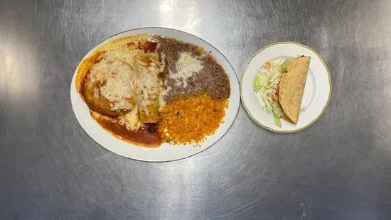 E. One Chile Relleno, One Beef Taco & One Beef Enchilada