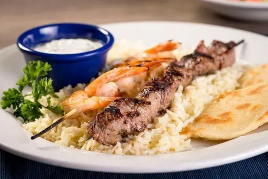 Surf and Turf Souvlaki Platter