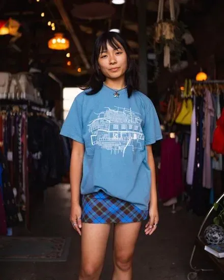 East Village Map T-shirt (Ice Blue)