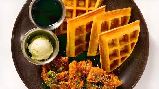 Korean Chicken & Mochi Waffle