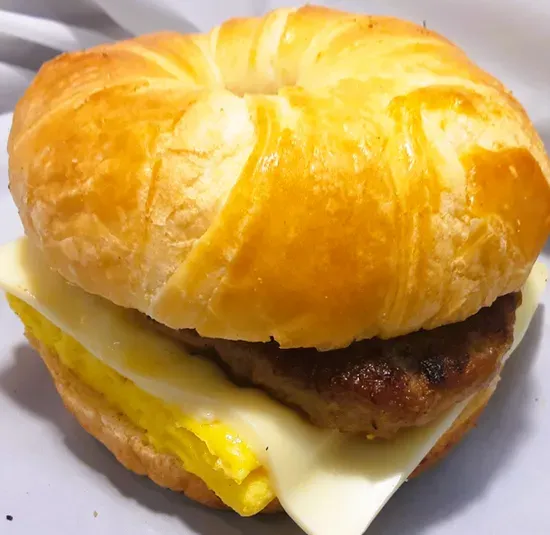 SAUSAGE EGG AND CHEESE ON CROISSANT