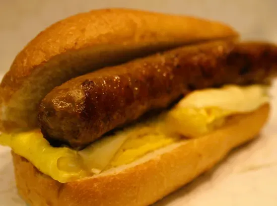 SAUSAGE EGG AND CHEESE ON A ROLL