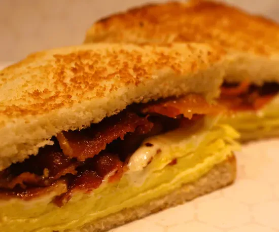 BACON EGG AND CHEESE ON TOAST