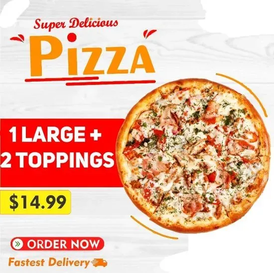 (#10 ) Large Pizza + 2 Toppings