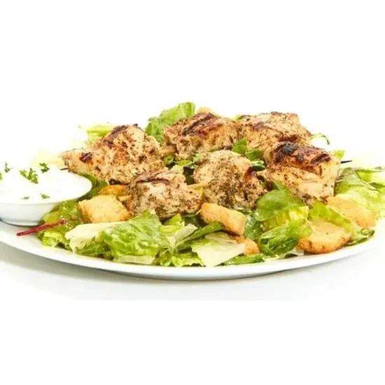 Caesar Salad w/ Grilled Chicken Kebobs