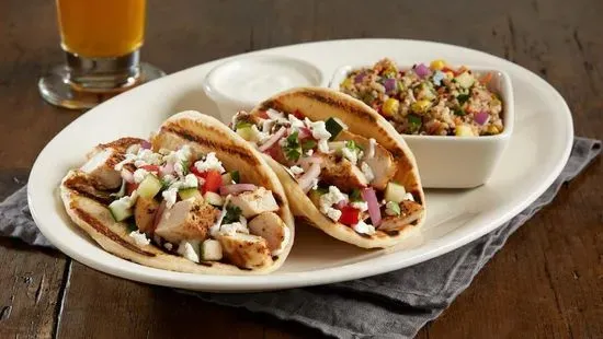 Enlightened Mediterranean Chicken Pita Tacos