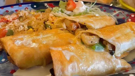 132. Shrimp Chimichangas Fried or soft