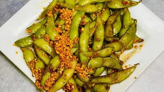 Spicy Garlic Edamame (Lunch)