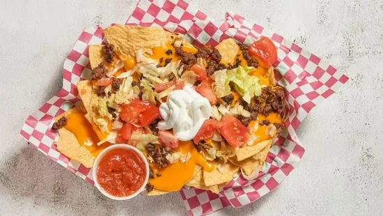 Loaded nachos -chicken or beef