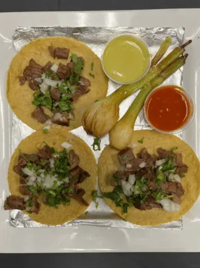 Tacos de Lengua ( Beef Tongue ) - 3.Pcs