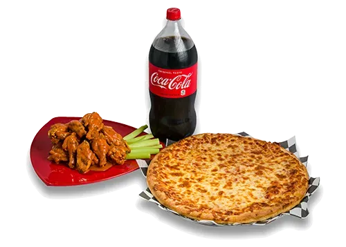 3 LG CHZ & 30 WINGS + 2 LTR SODA