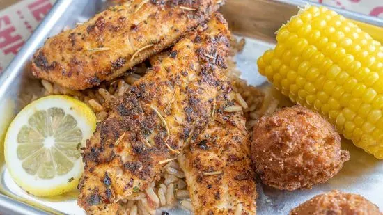 Blackened Catfish Dinner