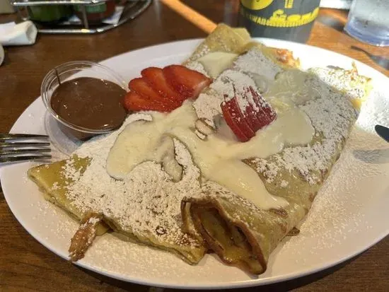 Sour Cream & Fresh Strawberry Crepes