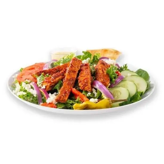 Greek Salad w/ Spicy Harissa Chicken