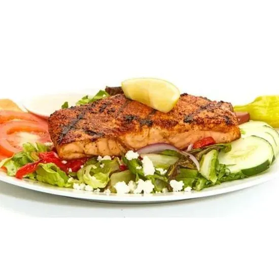 Greek Salad w/ Grilled Salmon