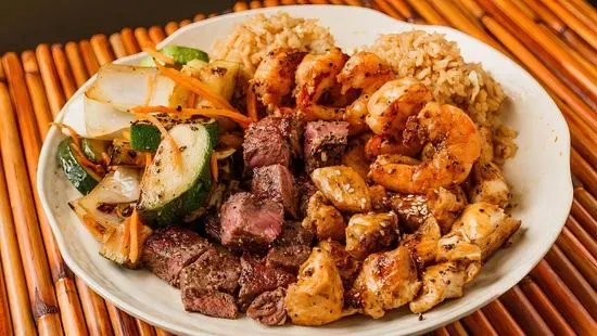 Hibachi Steak, Chicken, & Shrimp