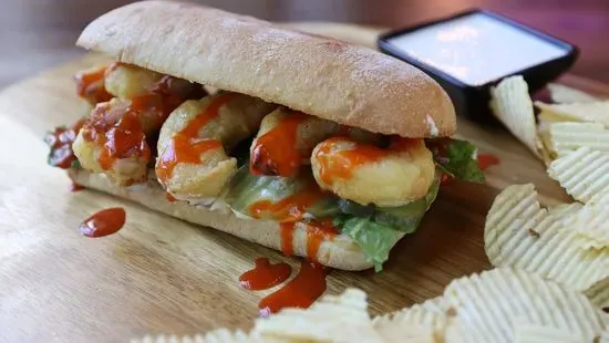 Buffalo Shrimp Po' Boy Sandwich