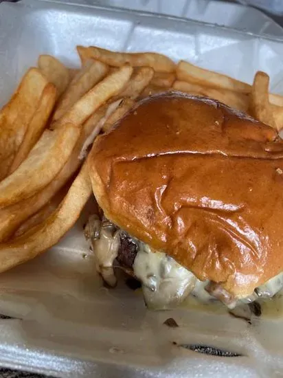 Mushroom Swiss Cheese Burger