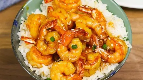 Rice with Garlic Shrimp