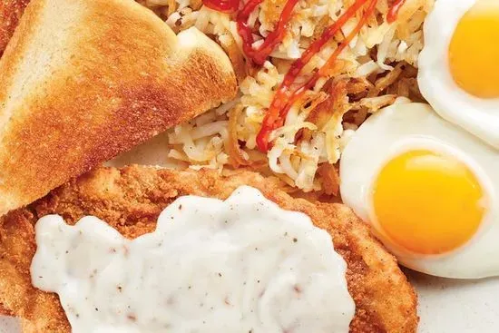 Homestyle Chicken Fried Steak and Eggs