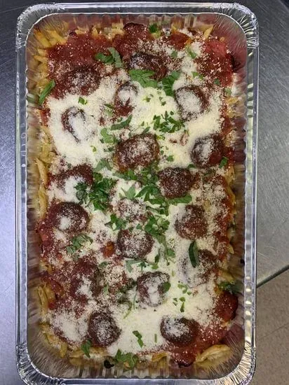 Baked Ziti Parmesan With Meatballs