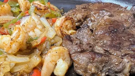 Rib-eye Steak And Grilled  Shrimp