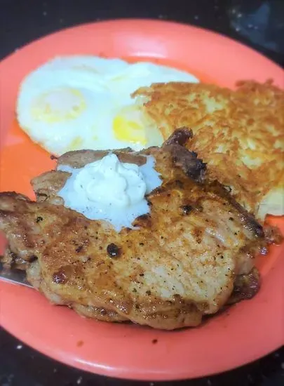 (2) Pork Chops & Eggs