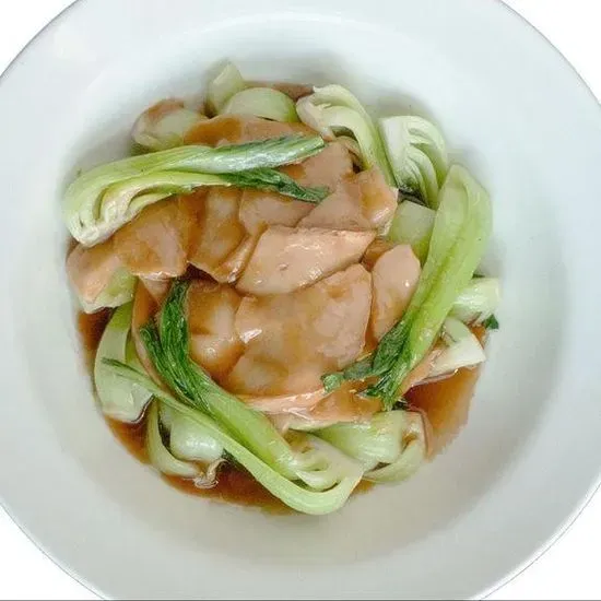 38.鲍鱼菇扒菜胆 Abalone Mushroom Braised Wok Choy