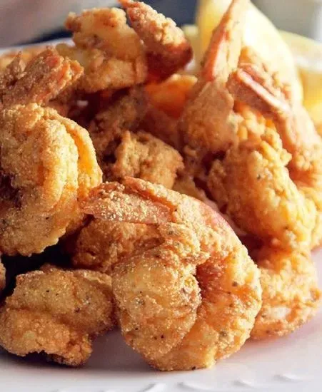 Honey Siracha Fried Shrimp and fries