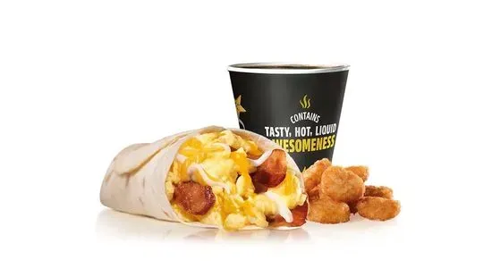 Bacon, Egg and Cheese Burrito Combo