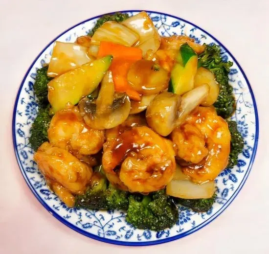 C13. Shrimp with Mixed Vegetables (晚)杂菜虾